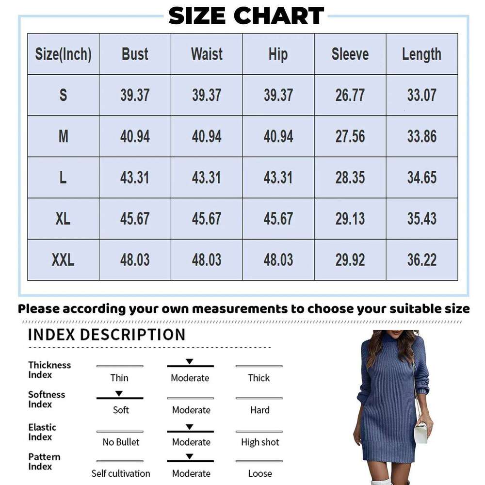 Winter Women Solid Color Long Sleeved Fashionable High Neck Sweater Classic Pullover Dress For Work Leisure And Daily Life