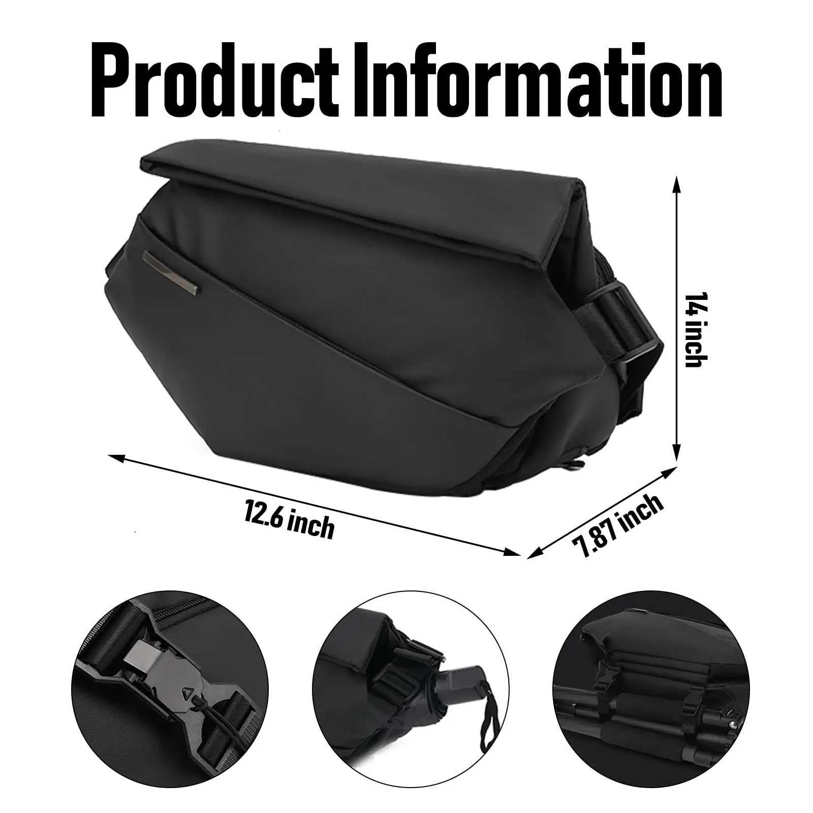 Fashion Crossbody Bag Men Designer Black Motorcycle Bag Fiable and Casual Storage Mobile Phe Accessories Water Proof Y251121
