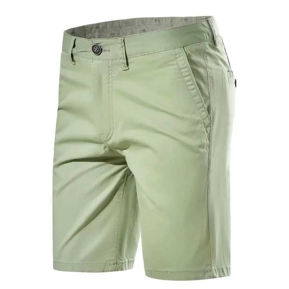 Summer cotton mens luxury casual solid business mens beach shorts stretch Chino classic slim shorts W250421
