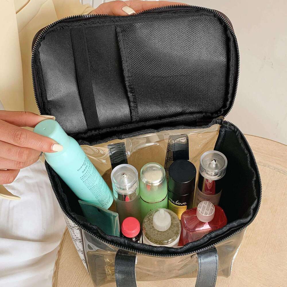 Cosmetic Bag High-end Waterproof Old Flower PVC Super Hot Large Capacity Women's Portable Handheld Travel Wash Storage