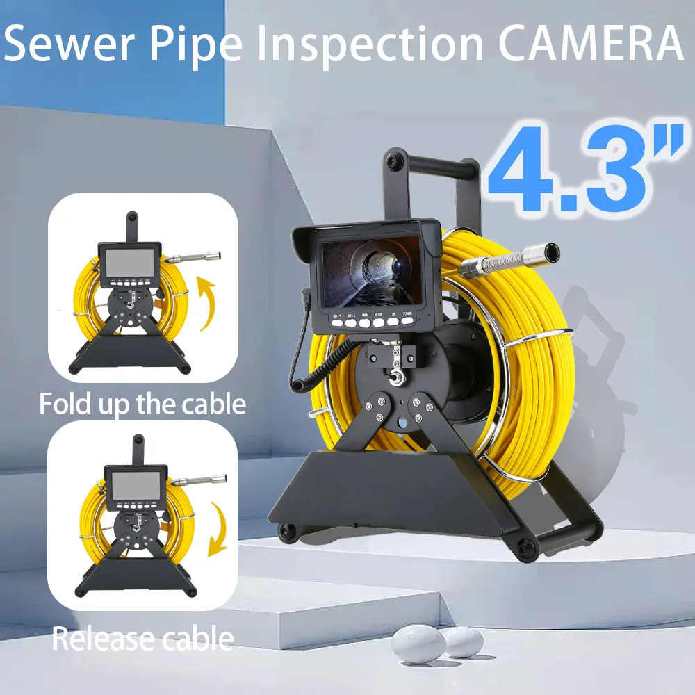 Endoscope 43inch Sewer Pipe Inspection Camera 4500mAh with battery IP68 1000TVL drainage 17MM Pipeline Industrial 250408