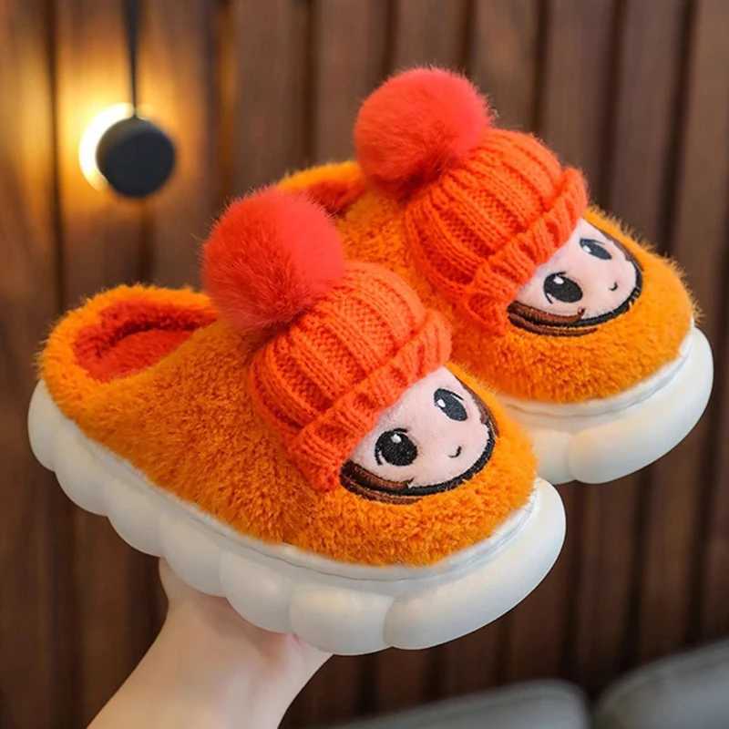 Winter Childrens Slippers Boys Indoor Home Cartoon Cute Middle and Small Childrens Baby Cotton Slippers Warm Girls SlippersW251121