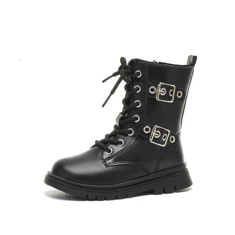 2024 Autumn Winter New Children Short Boots for Girls Fashion UK Style Chic Soft Comfortable Anti-slippery Casual Leather ShoesW251121