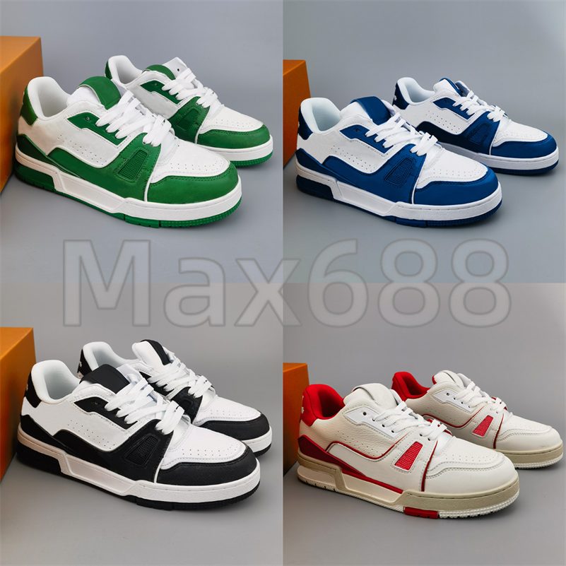 Designer Sneaker Casual Shoes Calfskin Black White Pink Leather Abloh Green Red Blue Sneakers Outdoor Walking Overlays Platform Low Sneakers