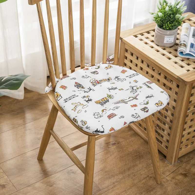 9 Patterns Chair Cushion Cotton Cloth Seat Pad Thickened Sponge Non-slip Printed Cartoon Home Decoration Northern Europe Cushion C251121