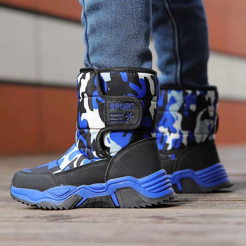 Children Outdoor Winter Snow Boots Boys Girls Casual Warm Boots Non-Slip Sole Comfortable Snow Big Cotton Plush Shoes BootsW251121