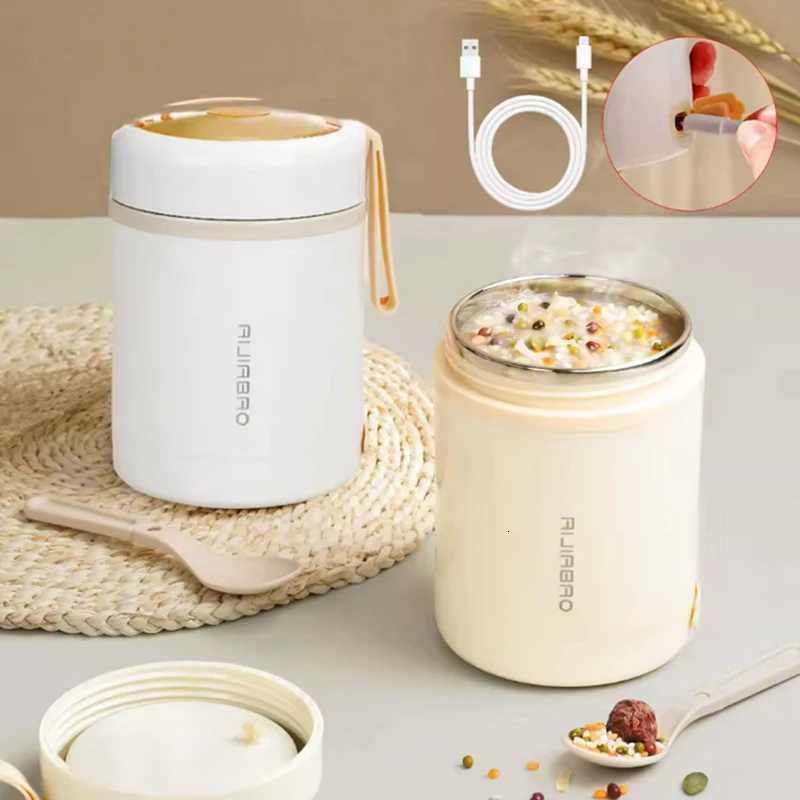600ML Portable USB Electric Heating Lunch Box Stainless Steel Food Warmer for Picnic Milk Drink 5V 12V 24V Food HeaterM251121