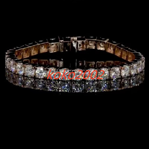 4mm Hiphop Jewelry Tennis Bracelet Iced Out Rose Gold Plated VVS Moissanite 925 Silver Moissanite Tennis Bracelet