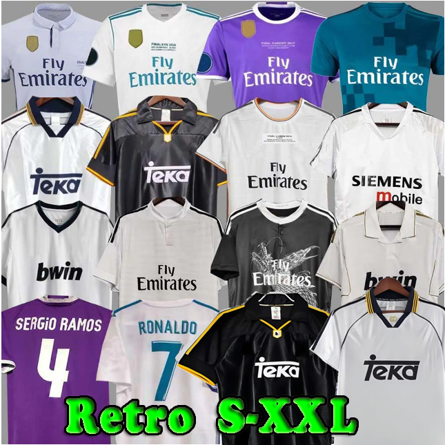 Real 15 MadridS Retro Benzema Soccer Jerseys GUTI 13 14 15 16 17 18 ZIDANE RAUL 94 95 96 97 98 99 00 01 02 03 04 05 06 CARLOS SEEDORF SERGIO RAMOS vintage Classic KAKA FIGO