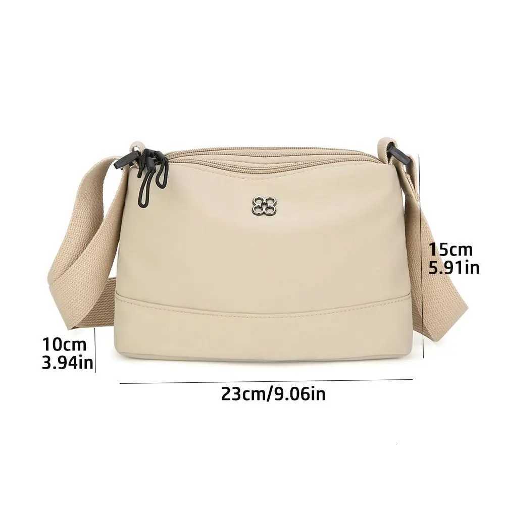 Solid Color Casual Style Handbag Soft Nylon Cloth Women Shoulder Bag Multiple Pockets Tote Bag Student BagT251121
