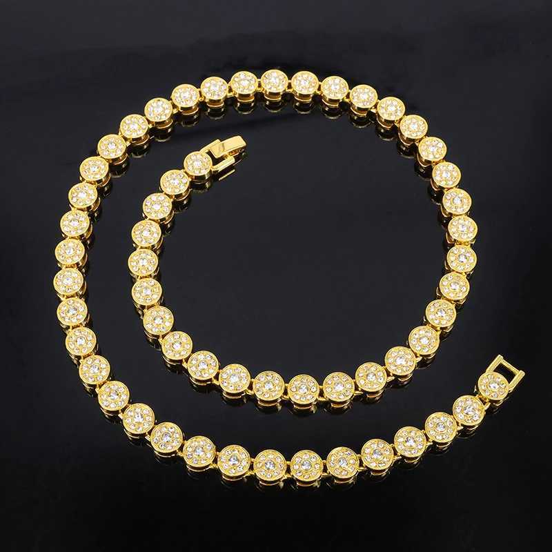 2025 New 45CM Luxurious Shiny Round Rhinestone Hop Tennis Chain Bracelet Necklace for Women Men Jewelry GiftXJ251121