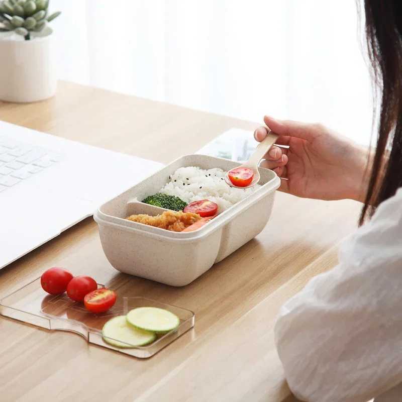 Wheat Straw Lunch Box Microwave Dinnerware Food Storage Container Soup Cup Lunch Box for Kids Healthy BPA Free Bento ContainerM251121