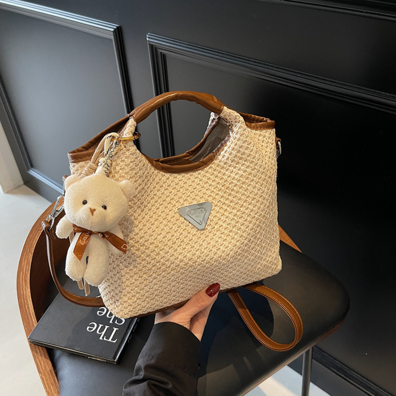 free shipping designer shoulder bags Spring New Fashionable Knitting black vintage casual flap pocket for woman