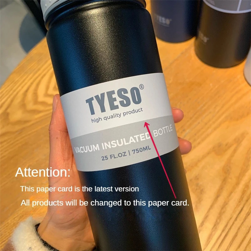 Tyeso 530ML 750ML Thermal Water Bottle Stainless Steel Coffee Mug Vacuum Flask Insulated Sport Travel Thermos Cup for GYM 251114 W260226