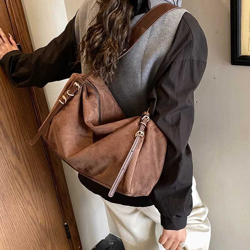 MOODS Shoder For Wen PU Suede Pure Color Large Capacity Shopping Bost Bag 2025 Winter New Fi Handbags Y251121