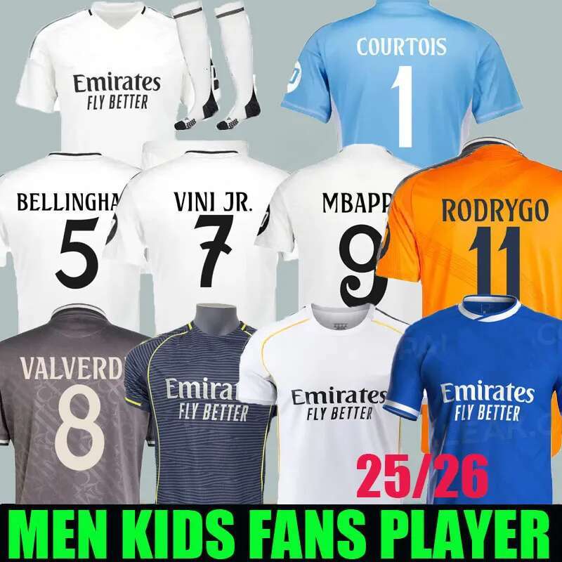 25/26 MBAPPE VINI JR Soccer Jersey Real 2025 MadridS BELGHAM RODRYGO VAERDE Player Football Shirt MODRIC CINGA ARDA GULER COURTO Fourth camiseta men kids