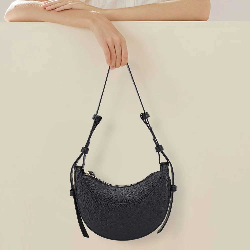 Fi Womens Armrest Bag Solid Color Half Crescent Bag PU Leather Wallet and Handbag Designer Shoulder Bag Small HandbagXJ250421