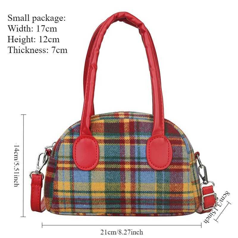 Womens Bag 2025 New Trendy Retro Color Blocked Western-style Handbag Fashionable Plaid Single Shoulder Crossbody BagsT251121