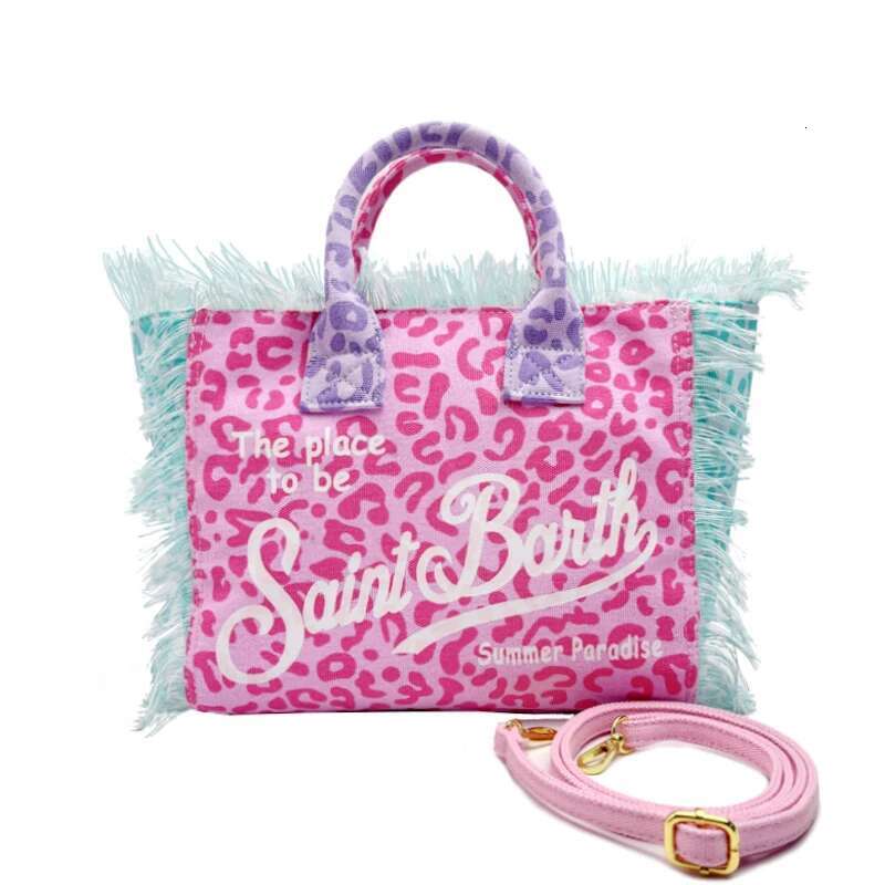 SAINT BARTH 2025 Spring/Summer New Women's Beach Large Capacity Leisure Travel Canvas Handmade Tassel Handbag Tote Bag