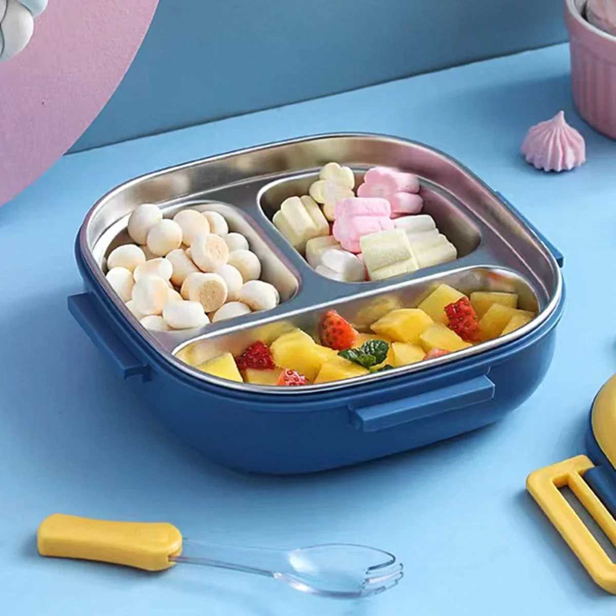 1pc - Bento Box Lunch Box Lunch Box With Spoon High Capacity Food Containers For Teenagers And Workers At School CanteenM251121