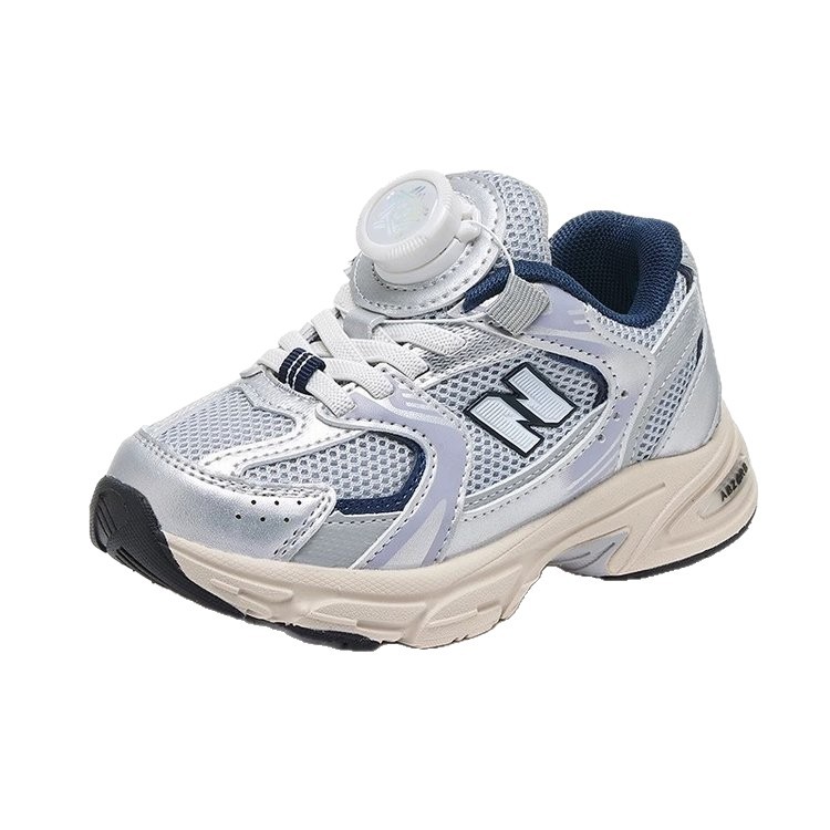 Free shipping for kids designer shoes running shoes beige sliver New Fashion Sport Shoes with Rotating Buckle outdoor sneakers sport shoes