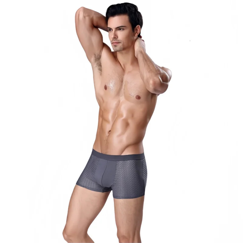 Mens Sexy Mesh Underwear Summer Breathable Ice Silk Box 10XL Plus Size Flat Corner Comfortable Sports Shorts 250417