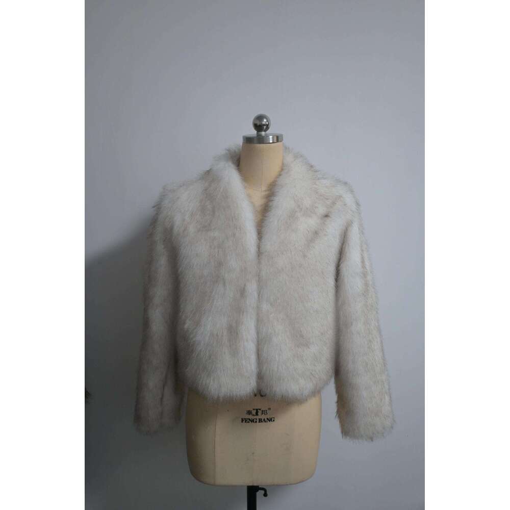 American Style Short European and VNeck Faux Fashion Fox Fur Coat Fluffy Plush Women's Clothing