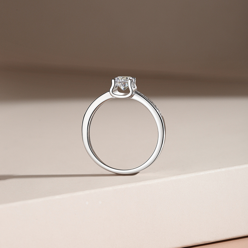 TaiYang 2025 New 0.5ct Moissanite Full Pave Eternity Ring for Women, Luxurious 925 Sterling Silver Wedding Engagement Diamond Ring with Moissanite Cer