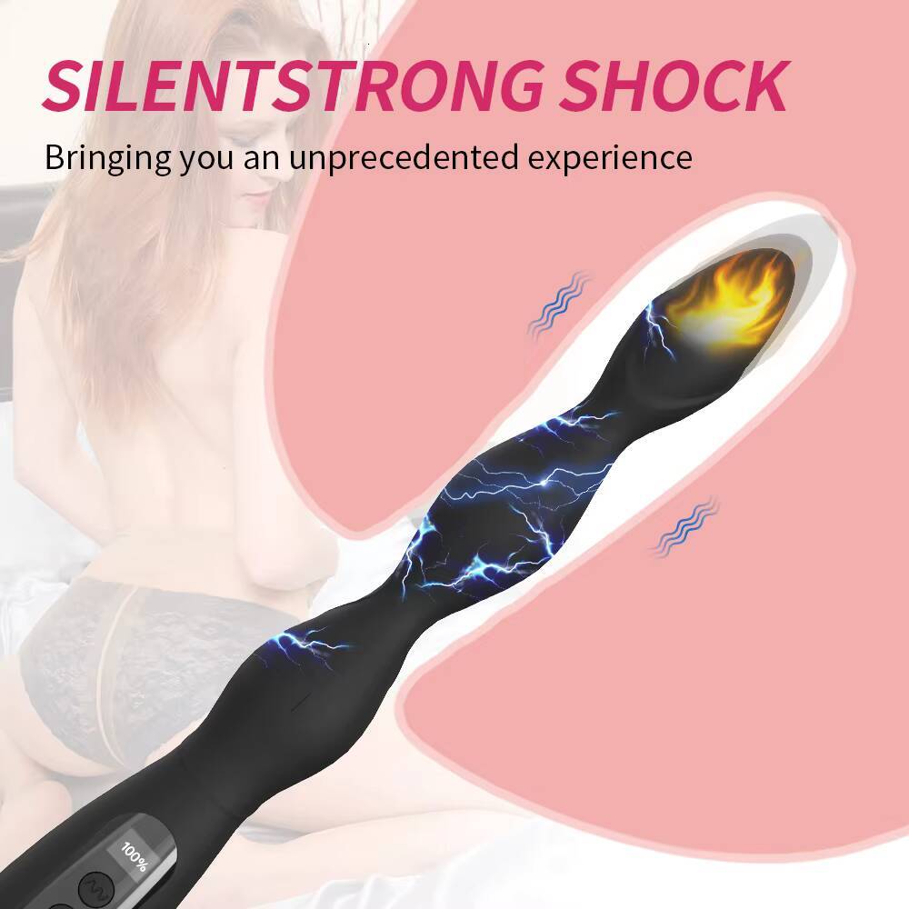 SEXBAY Silicone Massager Stick Vibrator Heating Electric Shock Multi-function Adjustable Female Prostate Vibration Male Massage