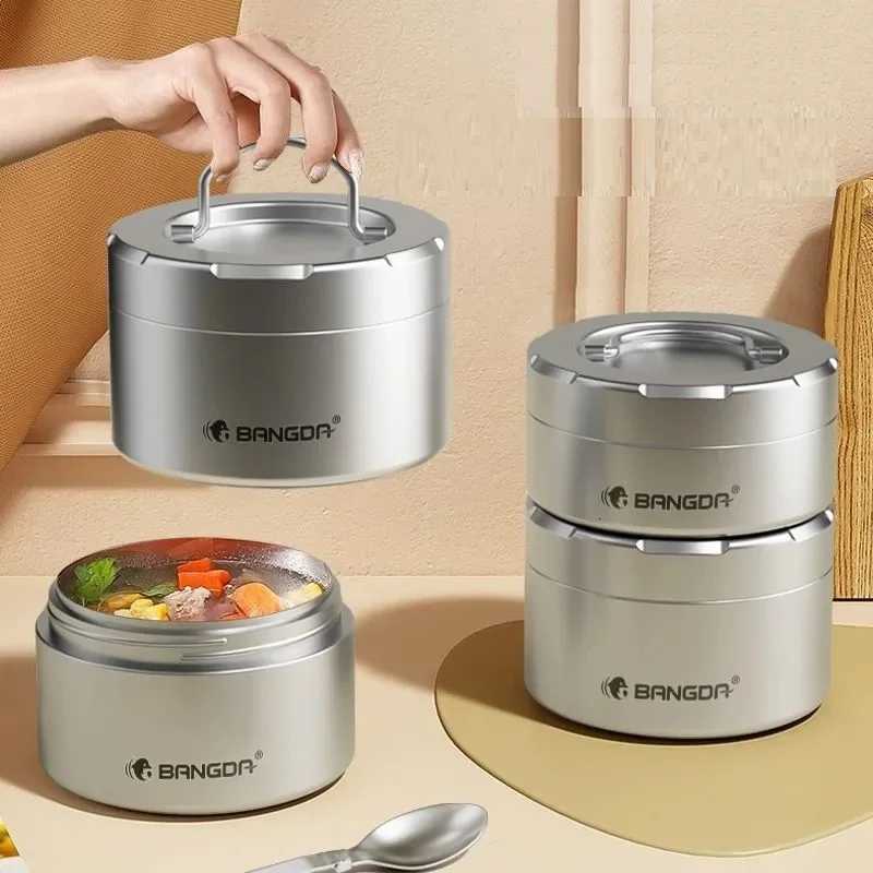 Portable Insulated Lunch Container Set Outdoor Lunch Box Stackable 316 Stainless SteelM251121