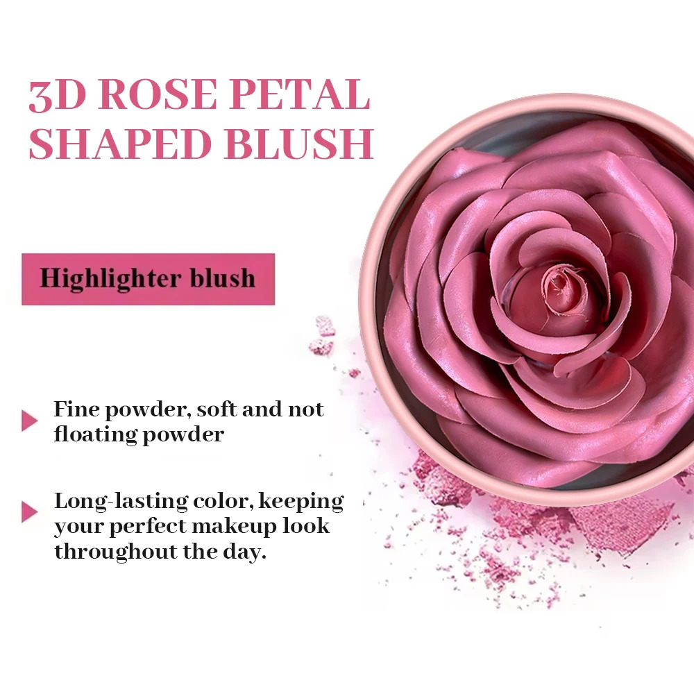 Floral Blush 3D petal Rose Petal Natural highlighter flower Blusher Pigment Long Lasting Face Makeup Brighten Effect cosmetics 251113