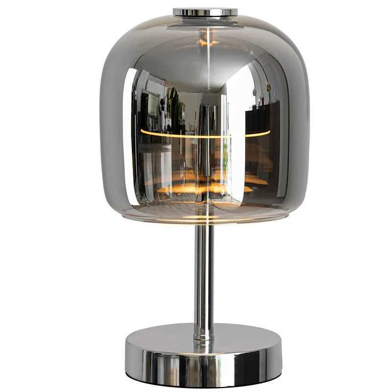 220V-Modern Selle Small Glass USB Charging Desk Lamp for Bedroom Living Room Three-Color Dimming LED Electric Power Source C251121