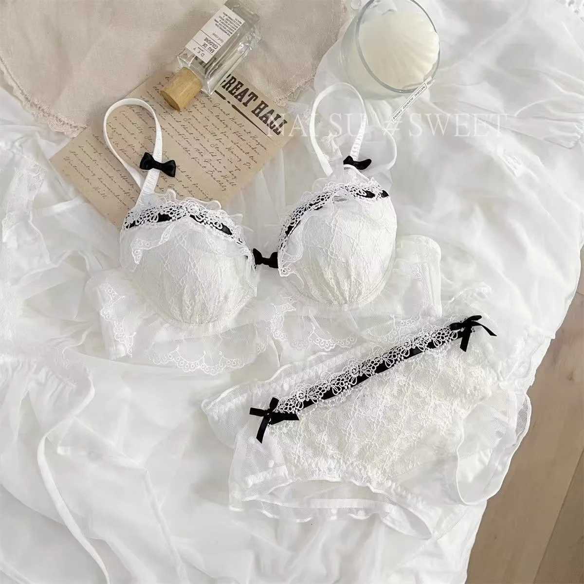 Lace Underwear Set Womens Small Breasts Gather Sexy Pure Desire Sweet Bra Cute BraXJ251106