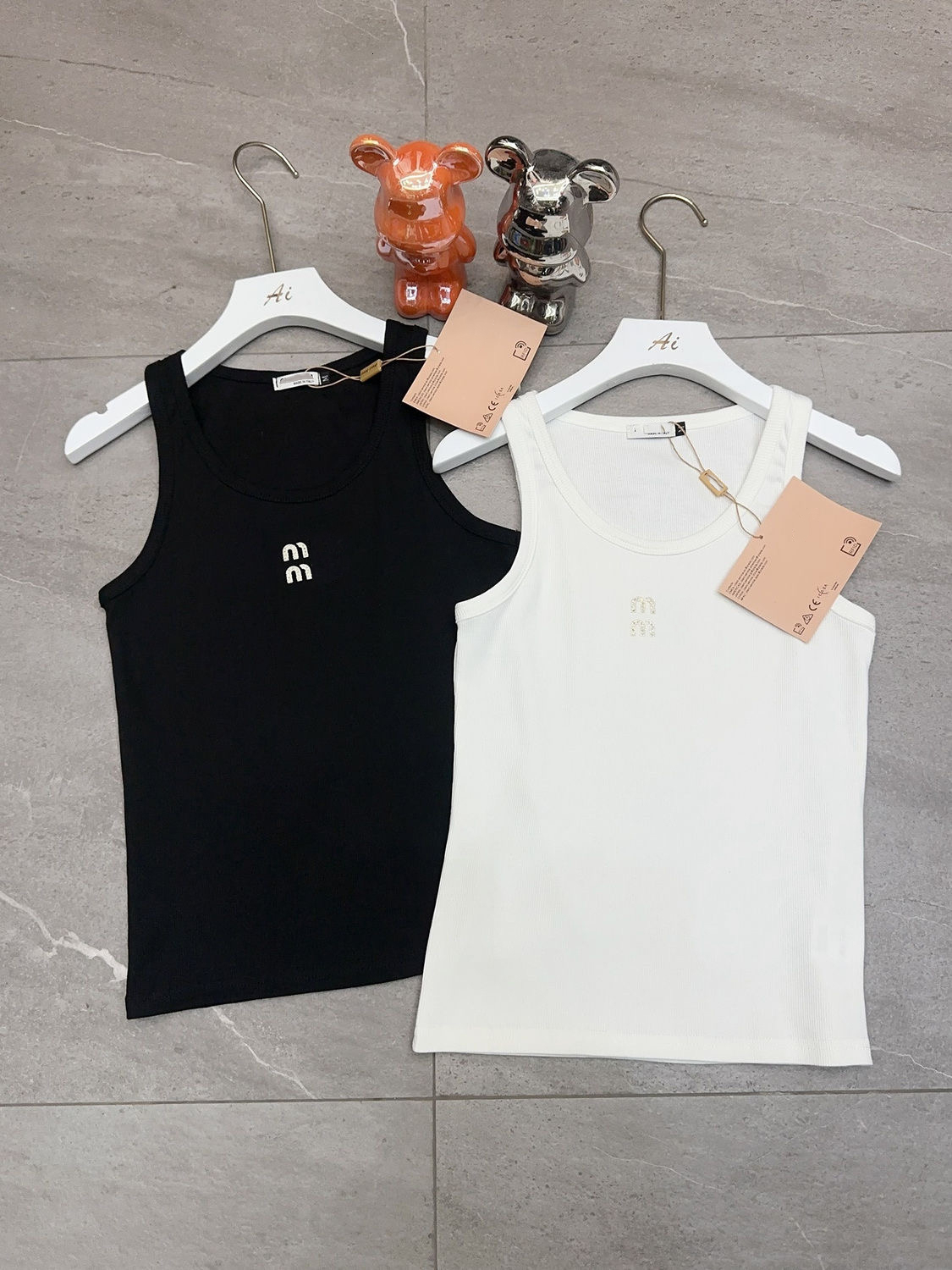 tank top designer miuness miuness clothes women tank tops tees vest shirt dresses for woman clothing t shirt summer sexy embroidery knitt vestidos sport Yoga Vest Top