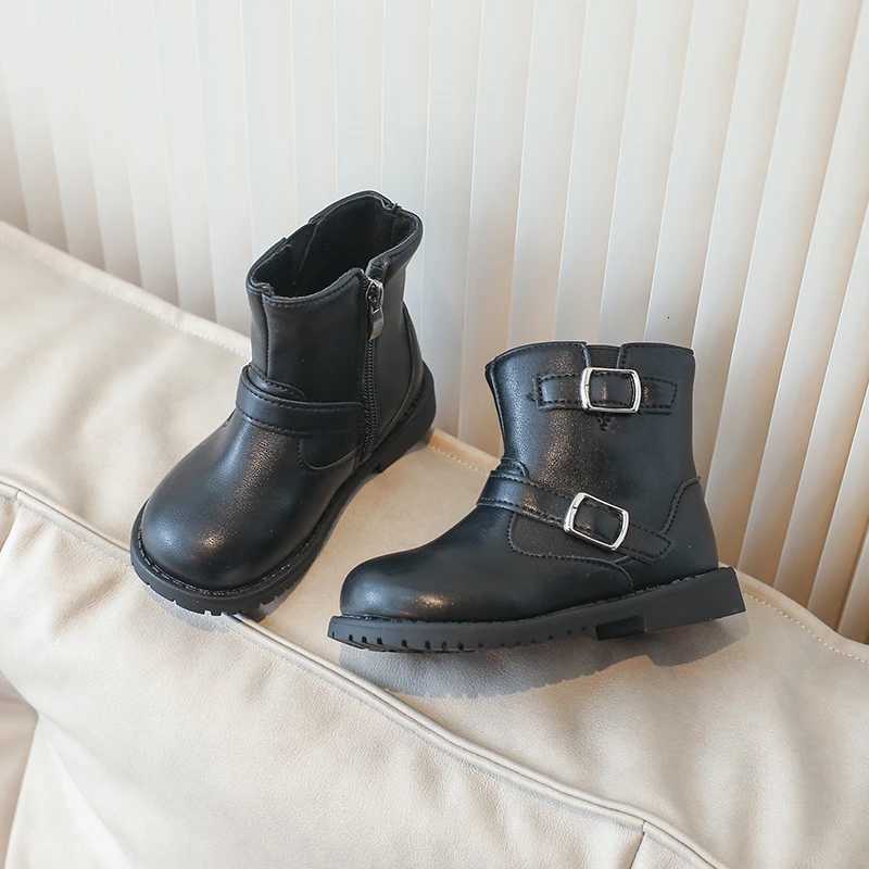 Unishuni 3-8Y Girls Booties Children Mid-Calf Boots Cowboy Boots for Girls Kids Spring Autumn Casual Boots with Inside Zip WhiteW251121