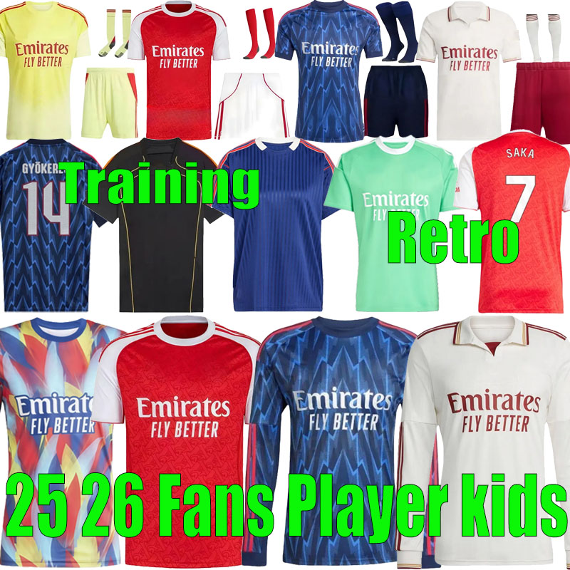 25 26 SAKA ODEGAARD EZE Soccer Jerseys RICE HAVERTZ NWANERI MARTINELLI Calafiori NKETIAH SALIBA TROSSARD Football Shirt Kids Child Training Kit uniform shirts