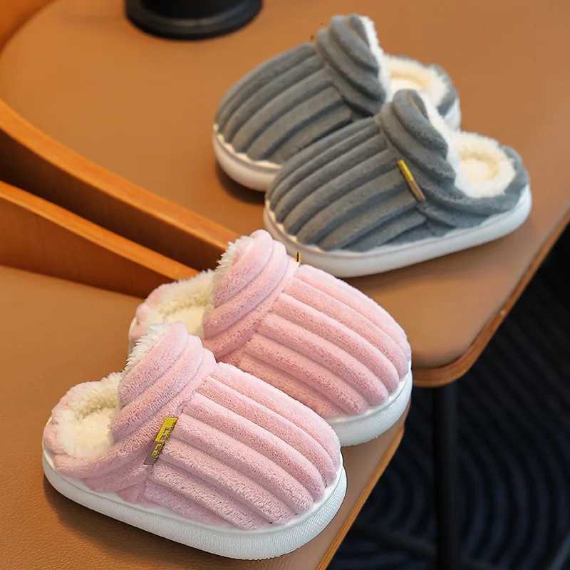Smile Pop Winter Childrens Cotton Slippers For Boys And Girls Non-slip Warm Slippers Childrens Plush Home Baby Cotton SlippersW251121