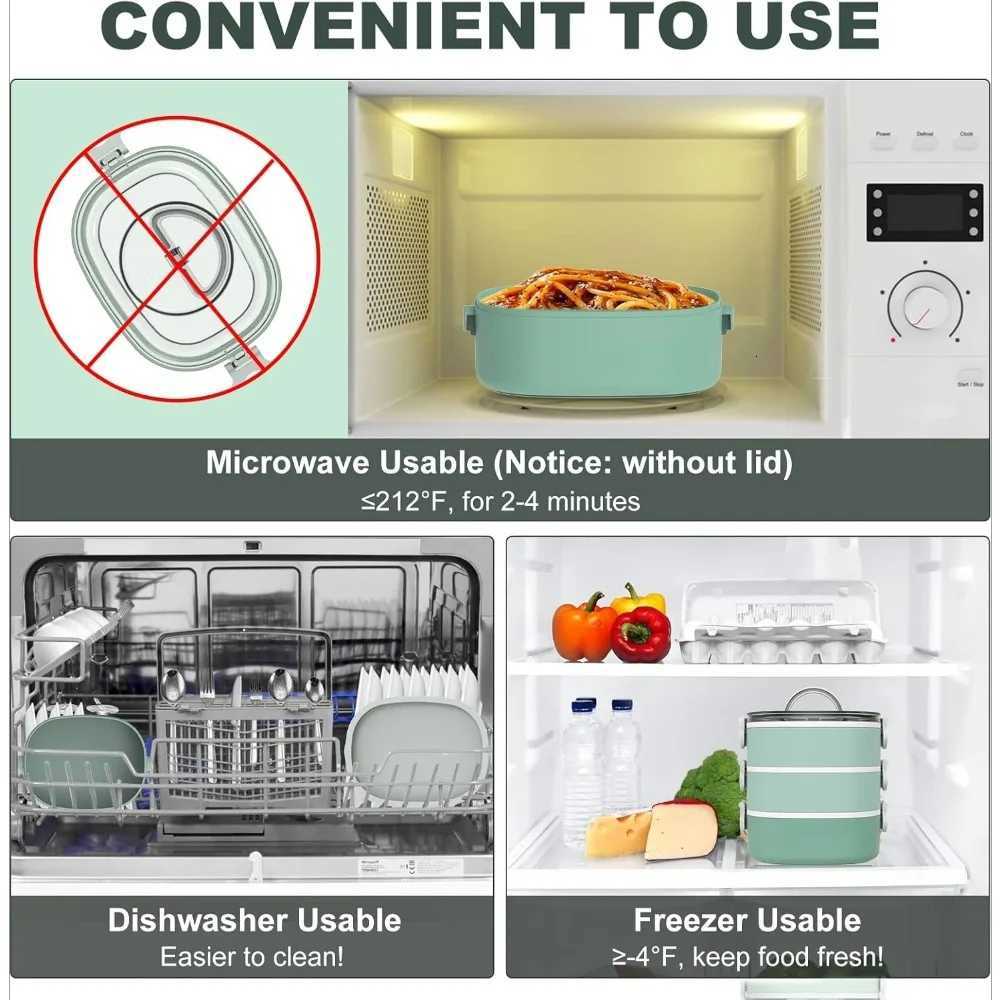 Multi Layer Lunch Box Large Capacity Portable Lunch Container for Office Workers and Students Microwave Safe Meal ContainerM251121