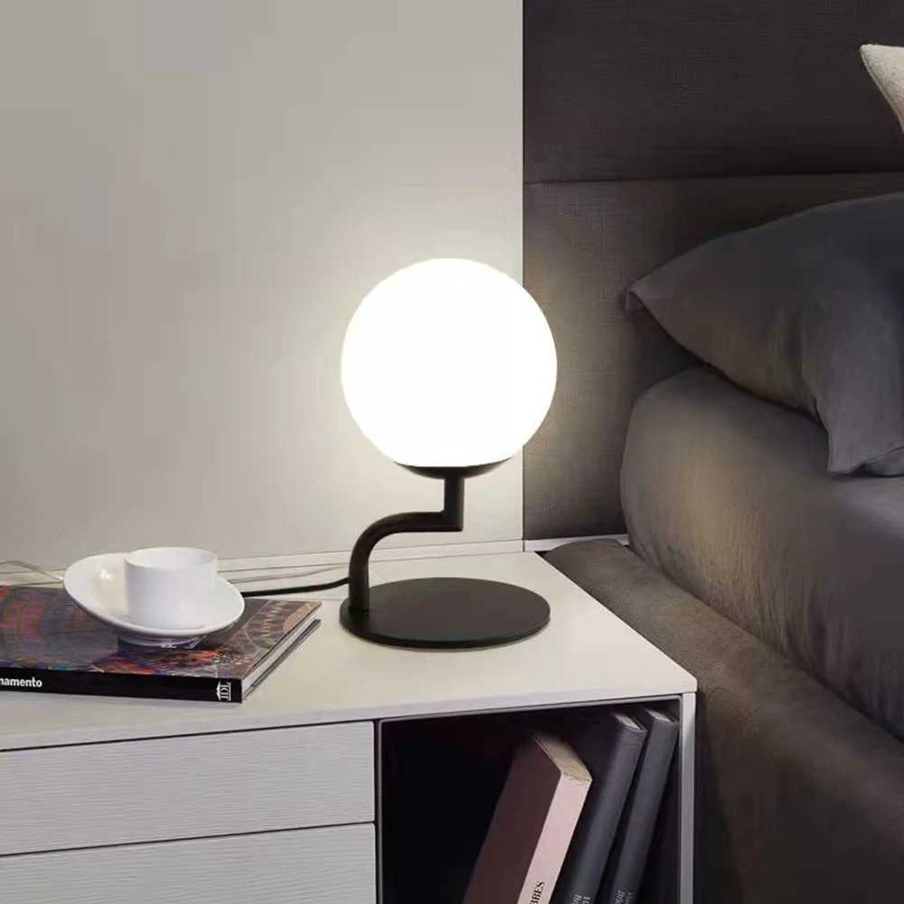 Modern LED Table Lamps Gold Galss Lights Bedside Reading Desk Lamp Table Light Fixture Bedroom Hotel Home Decoration Desk Lights C251121
