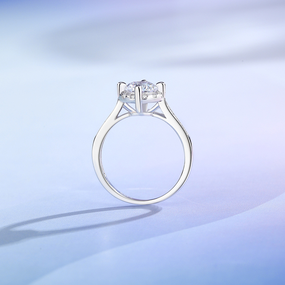 TaiYang 2025 Winter New 1ct Moissanite Four-Prong Floral Ring for Women, Luxurious 925 Sterling Silver Wedding Engagement Diamond Ring with Moissanite