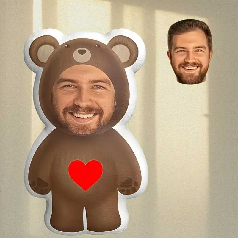 Customized Love Bear with Double sided Digital Printing Design Suitable for Sofa Living Room Car Decoration Cushion C251121