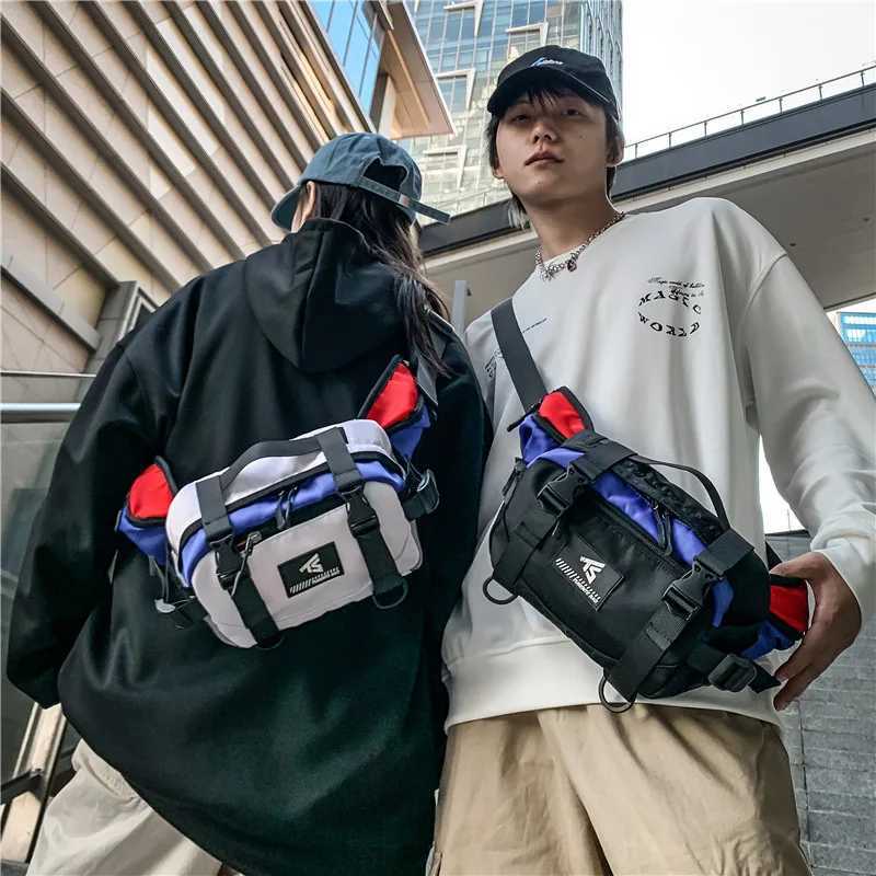 Fashion Large Capacity Punk Hip Hop Techwear Fanny Packs For Men Wen Outdoor Sport Casual Ch Bag Mtifuncti Motorcycle Waist Bag Y251121