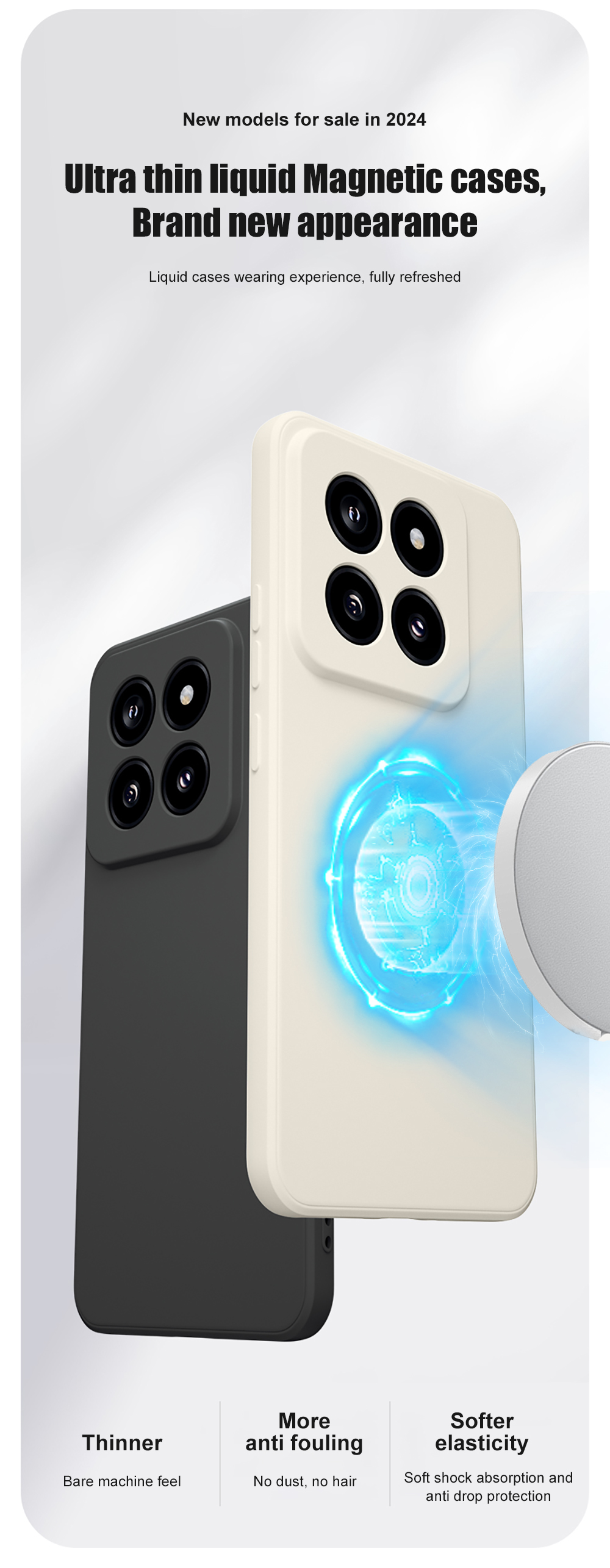 Magnetic Liquid Silicone For Magsafe Phone Case For Xiaomi Mi 14 13T 13 12 12T Ultra For POCO X6 X3 F5 Pro F3 X4 GT M5 M4 Cover