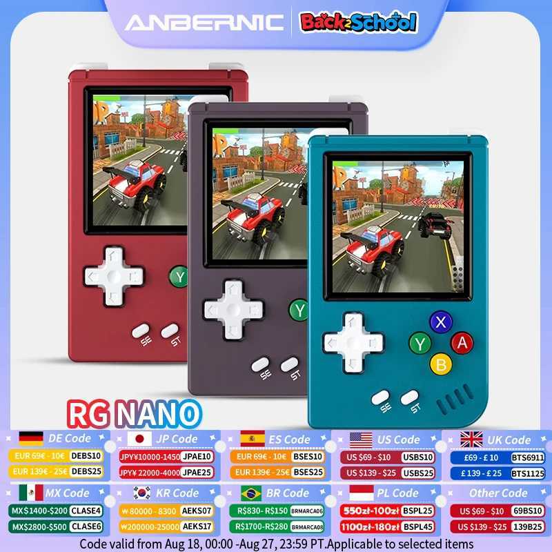 ANBERNIC RG Nano Pocket Retro Handheld Game Console Metal Shell 154 IPS Sn Linux 1050mAh Classic Game Player Hi-fi Speaker C251121