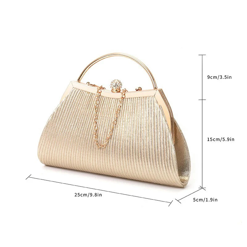 Ladies Wedding Clutch Bag Crossborder Diamondencrusted Dinner Folded Metal Handbag Mini 251121