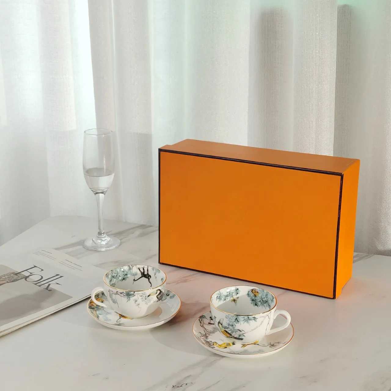 Jungle Ceramic Cup Deluxe Coffee Teacup Set Ceramic Coffee Chicaras Ali China Tazos Beverage Espresso Cup and Taz Cup S25421