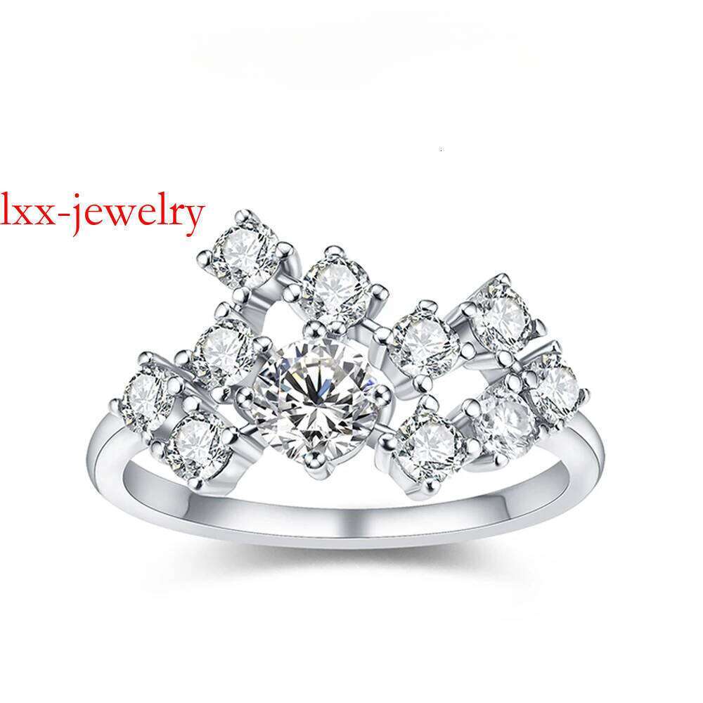 ATTAGEMS Moissanite Ring D Color 1.5ct Eent Round Shape 5mm Real Engagement Wedding Rings For Women Fine Jewelry