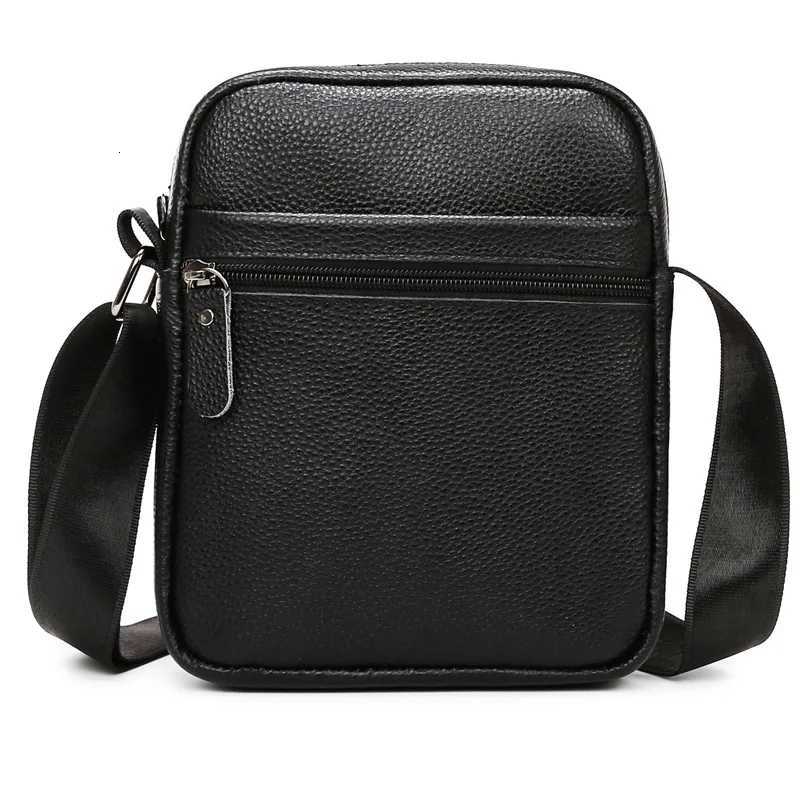 Leather large-capacity mens single-shoulder bag top layer cowhide waterproof crossbody single-shoulder bagT251121