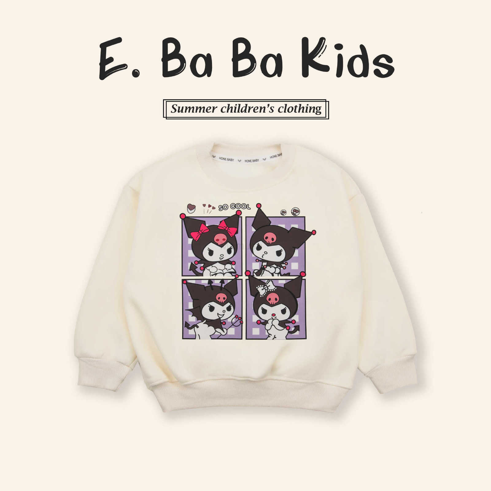 Sanrio Autumn Winter Thickened Fleece Pullover for Girls Kuromi Sweatshirt for Girls Cartoon Loose Long Sleeve Warm Top H251121