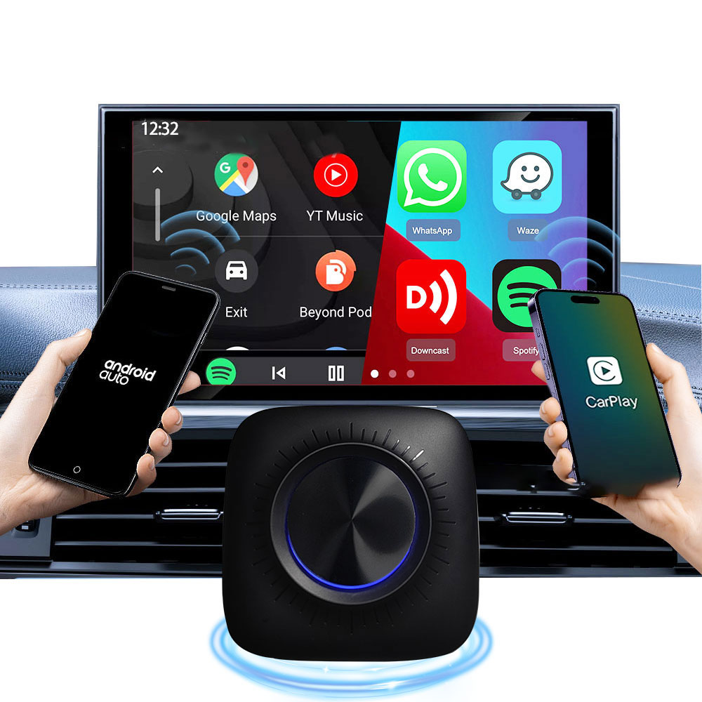 Kowankit KBOX LED 8gb 128gb Magic Carplay Box Wireless Carplay Adapter Qualcomm 6225 Chipset 4g Sim GPS Google Play Car Ai Box